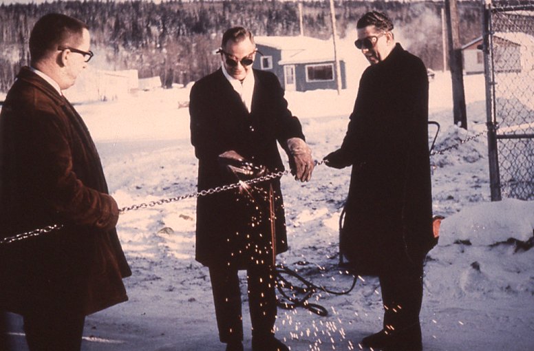 Picture of Former Alberta Vocational Training Centre opening chain cutting